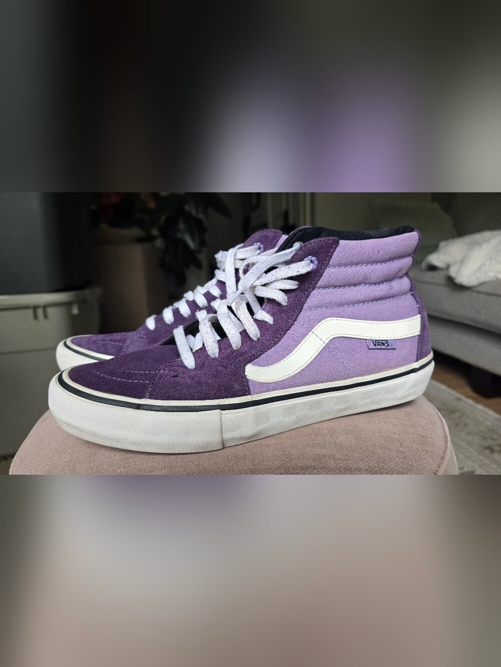 Vans Sk8-Hi Pro Lizzie Armanto Purple Suede High Tops Men's 10.5 Custom LA Lucky - Picture 5 of 7